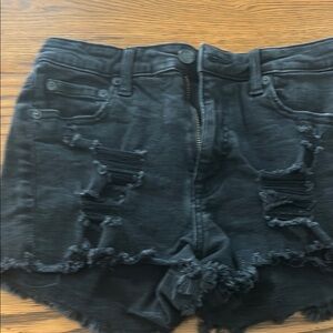 Aeropostale Black Jean Shorts Distressed High-Waisted/3